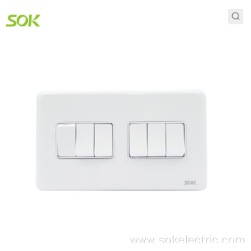 6Gang 1Way Switches small button wall switch